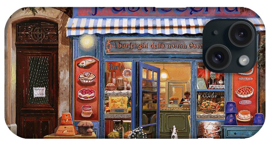 Front Shop iPhone Case featuring the painting La Pasticceria Dei Burlenghi by Guido Borelli