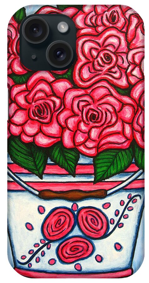 Rose iPhone Case featuring the painting La Vie en Rose by Lisa Lorenz