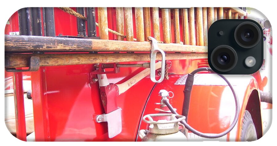 Red iPhone Case featuring the photograph Ladder truck by Melinda Dare Benfield