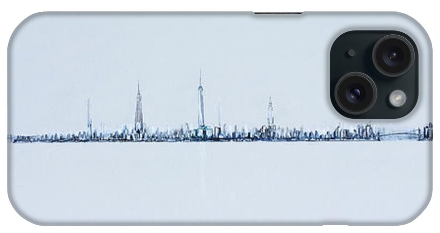 Skyline iPhone Case featuring the painting Lady In The Harbor by Jack Diamond