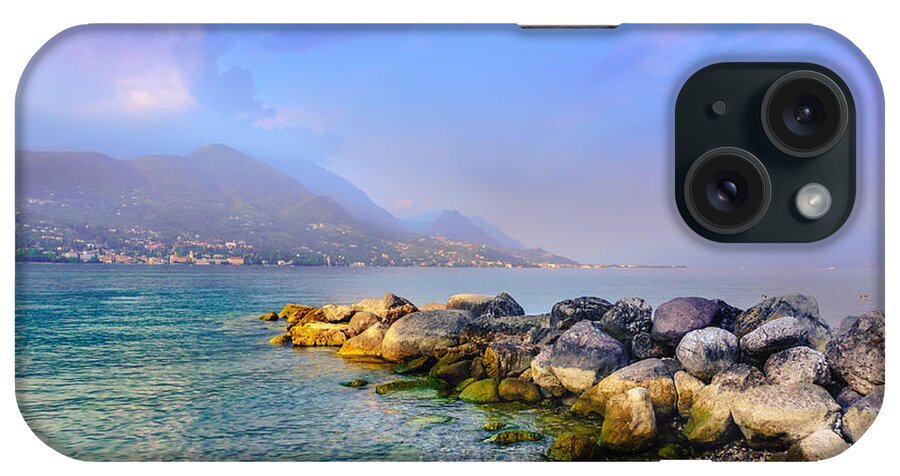 Garda iPhone Case featuring the photograph Lago di Garda. Stones by Dmytro Korol