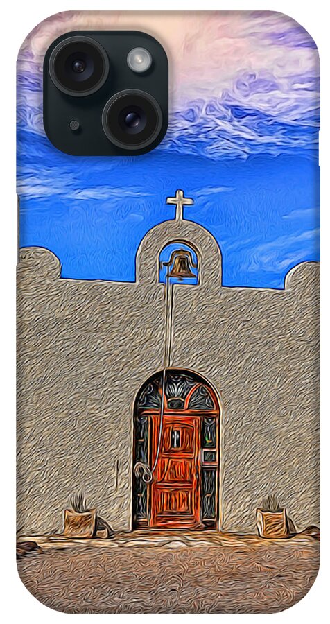 Lajitas iPhone Case featuring the digital art Lajitas Chapel Painted by Judy Vincent