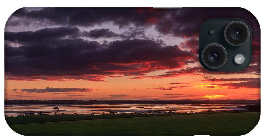Red iPhone Case featuring the photograph Lake Dumbleyung Sunset by Robert Caddy