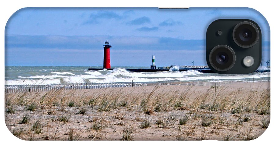 Lake Michigan iPhone Case featuring the photograph Lake Michigan With Northeast Winds by Kay Novy