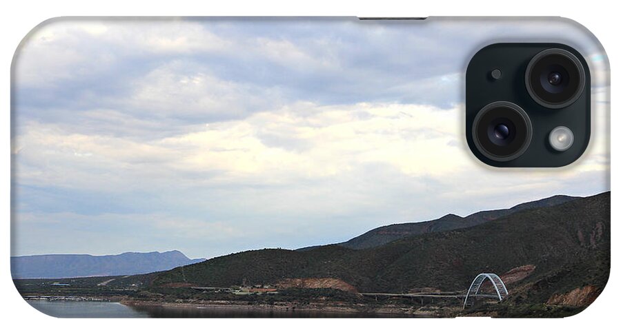 Landscape iPhone Case featuring the photograph Lake Roosevelt Bridge 1 by Matalyn Gardner