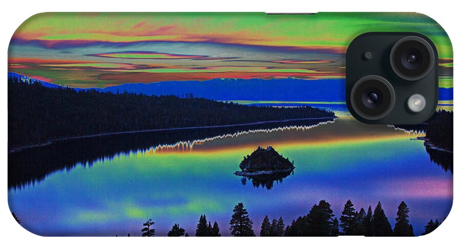 Water iPhone Case featuring the digital art Lake Sunset by Gregory Murray