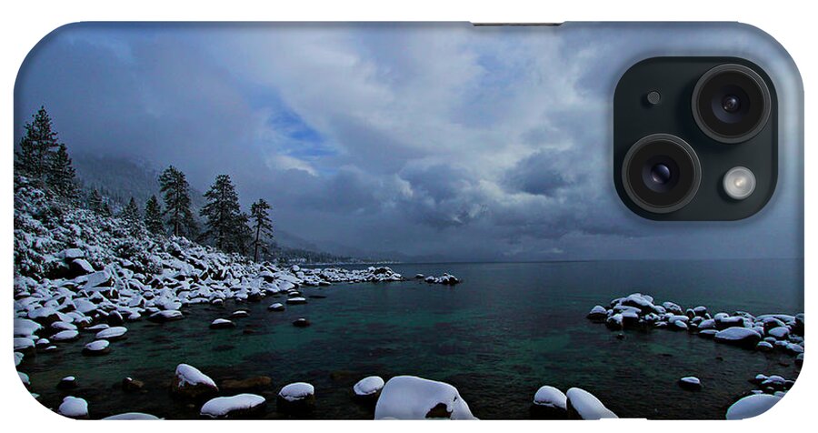  Lake Tahoe iPhone Case featuring the photograph Lake Tahoe Snow Day by Sean Sarsfield