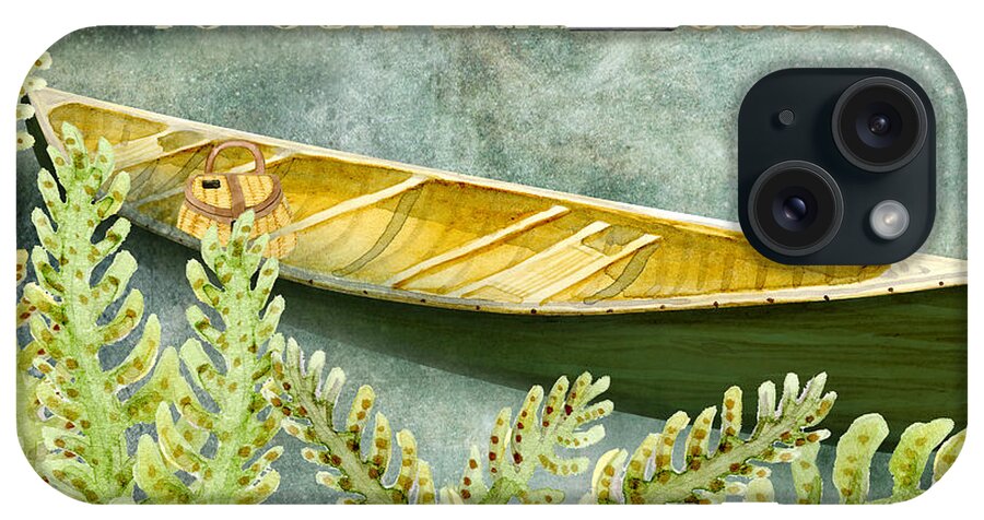 Welcome iPhone Case featuring the painting Lakeside Lodge - Welcome Sign by Audrey Jeanne Roberts