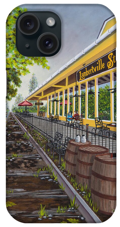 Lambertville Station iPhone Case featuring the painting Lambertville Station by Val Miller