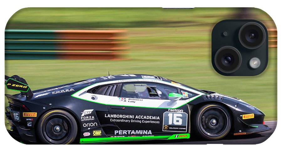 Imsa iPhone Case featuring the photograph Lamborghini Antinucci Lally by Alan Raasch