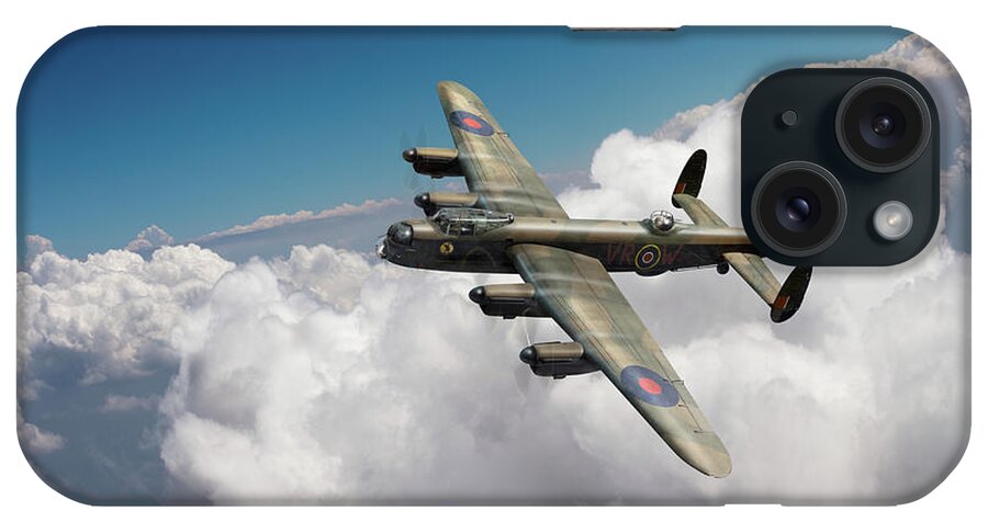 419 Squadron Rcaf iPhone Case featuring the photograph Lancaster KB799 above clouds by Gary Eason