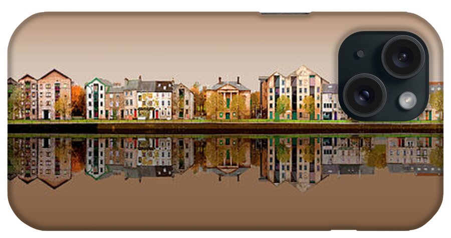 Lancaster iPhone Case featuring the digital art Lancaster Quayside Panoramic - Sepia by Joe Tamassy