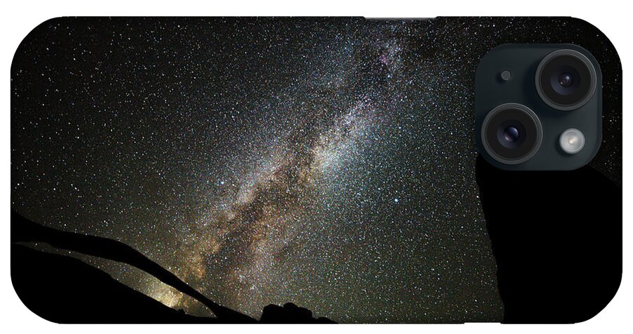 Night Photography iPhone Case featuring the photograph Landscape Arch Milky Way by Darren White