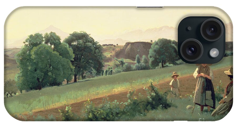 Landscape iPhone Case featuring the painting Landscape at Mornex by Jean Baptiste Corot