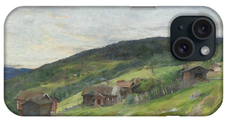 19th Century Art iPhone Case featuring the painting Landscape, Eggedal by Harriet Backer