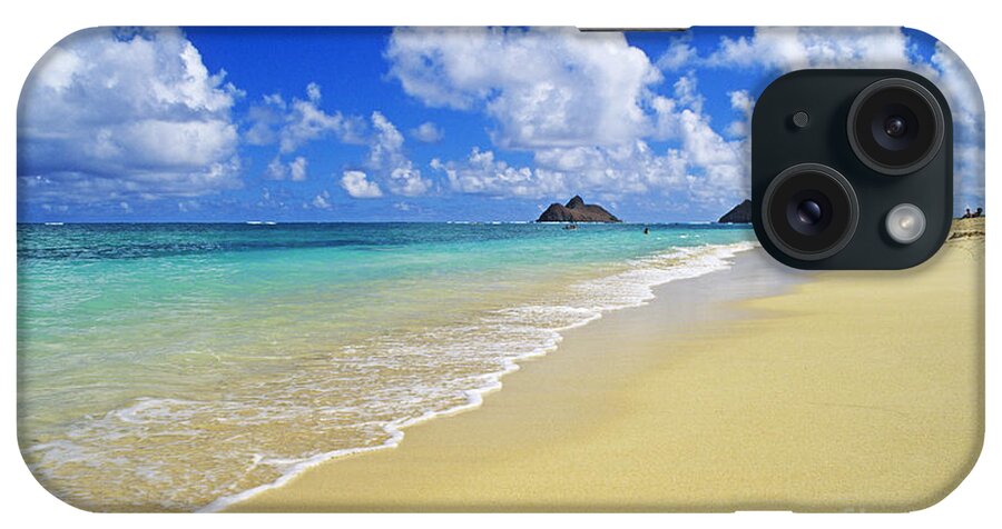 Aqua iPhone Case featuring the photograph Lanikai, Mokulua Islands by Carl Shaneff - Printscapes