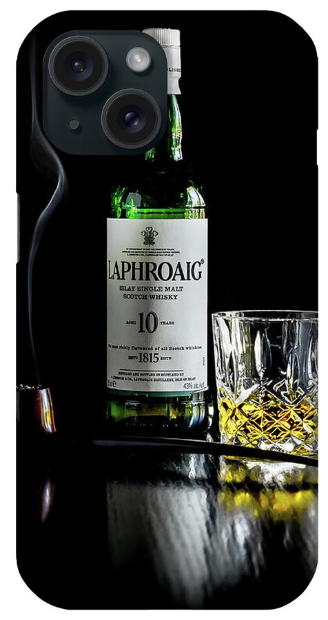 Laphroaig iPhone Case featuring the photograph Laphroaig and Pipe Smoke 2 by Adam Reinhart