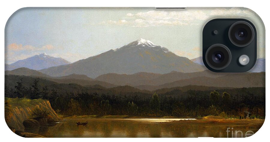 Albert_bierstadt_-_laramie_peak. Lake Town iPhone Case featuring the painting Laramie Peak by MotionAge Designs