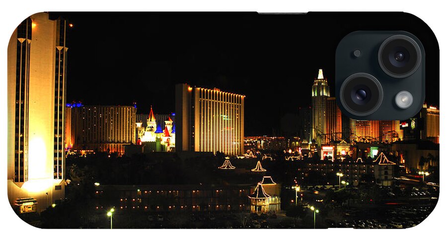 Downtown Las Vegas iPhone Case featuring the photograph Las Vegas sky line by Micah May