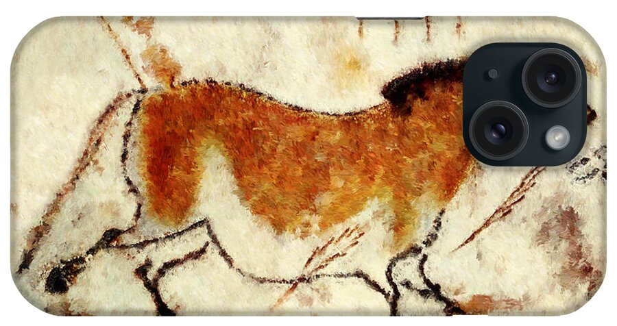 Lascaux Prehistoric Horse iPhone Case featuring the digital art Lascaux Prehistoric Horse by Weston Westmoreland