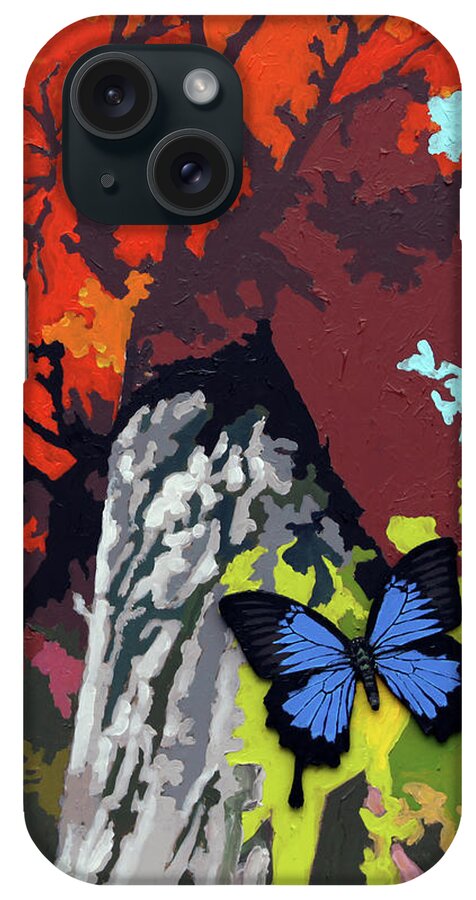 Butterfly iPhone Case featuring the painting Last Butterfly Before Winter by John Lautermilch