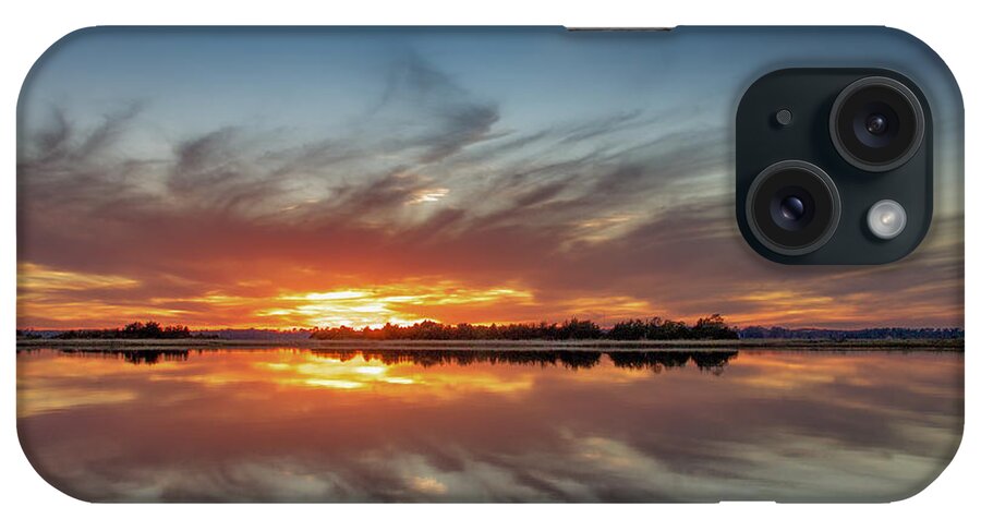 Cape Fear River Prints iPhone Case featuring the digital art Late November Reflections by Phil Mancuso