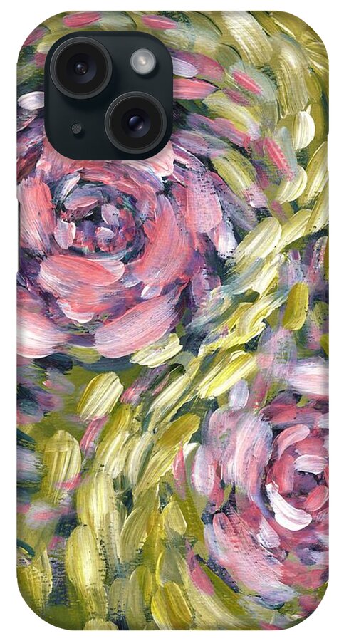 Roses iPhone Case featuring the digital art Late Summer Whirl by Holly Carmichael