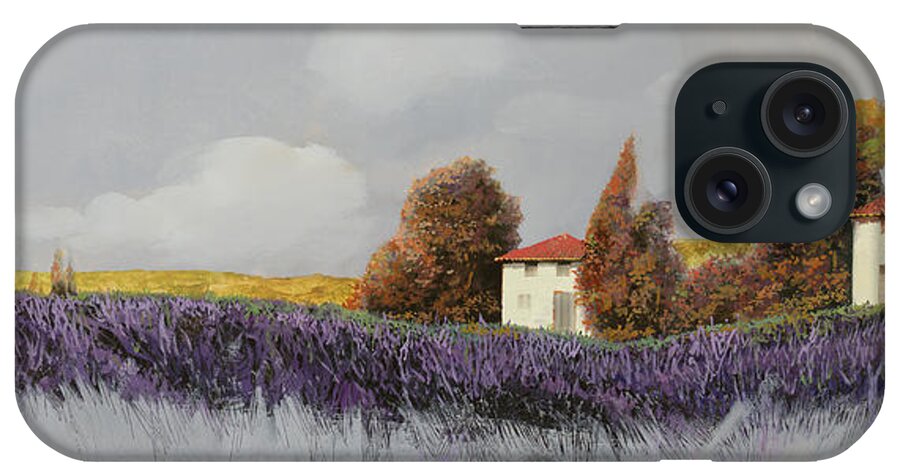 Lavender iPhone Case featuring the painting Lavanda Orizzontale by Guido Borelli
