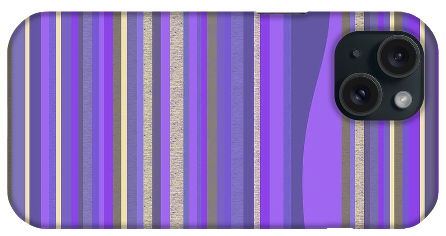 Lavender Random Stripe iPhone Case featuring the digital art Lavender Random Stripes by Val Arie