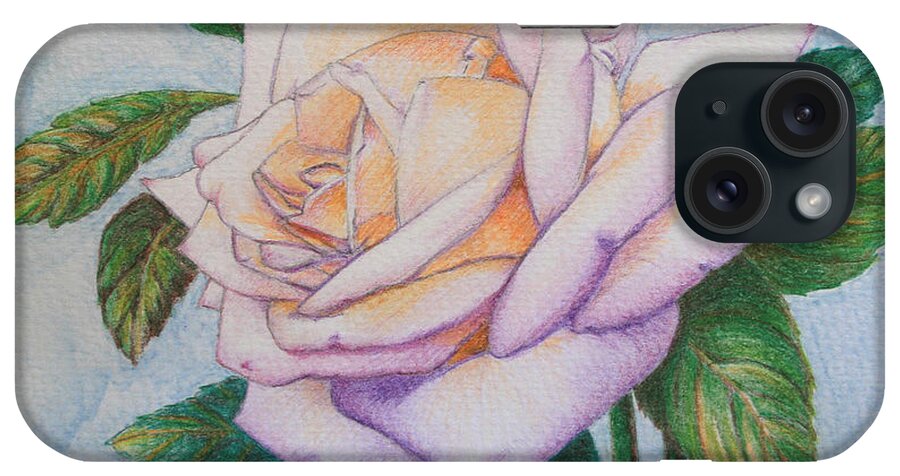 Rose iPhone Case featuring the drawing Lavender Rose by Marna Edwards Flavell