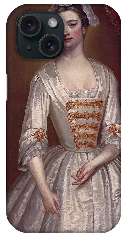 Charles Jervas iPhone Case featuring the painting Lavinia Fenton later Duchess of Bolton as Polly Peachum in John Gay's The Beggar's Opera by Charles Jervas