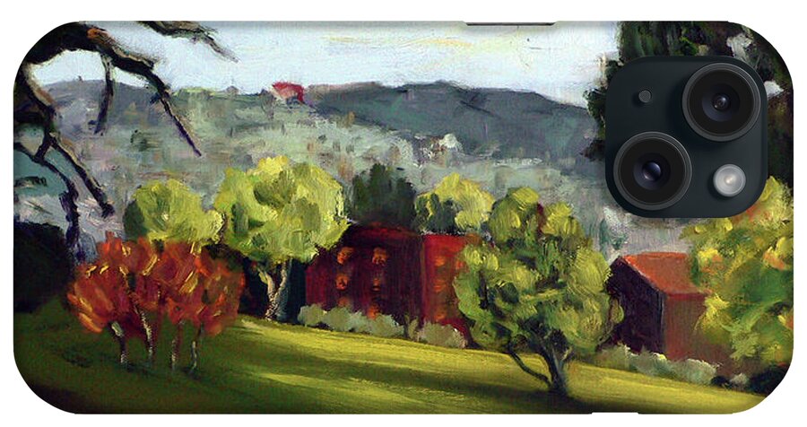 Lawn iPhone Case featuring the painting Lawn at Fort Mason by Karen Coggeshall