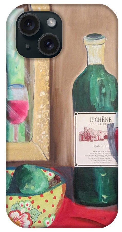 Wine iPhone Case featuring the painting Le Chene Still Life by Dody Rogers