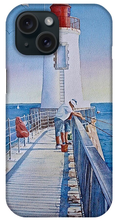 Watercolor iPhone Case featuring the painting Le Port - 14h - Sables d' Olonne - France by Francoise Chauray