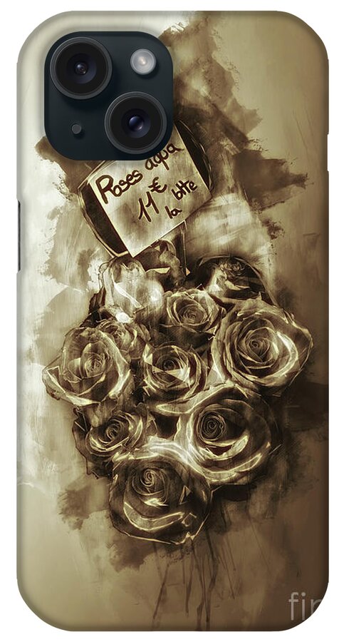 Digital Photographic Art iPhone Case featuring the photograph Les Roses de Paris by Jack Torcello