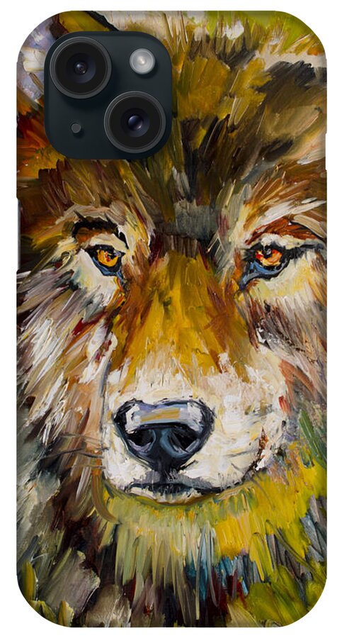 Wolf iPhone Case featuring the painting Leader of the Pack by Diane Whitehead