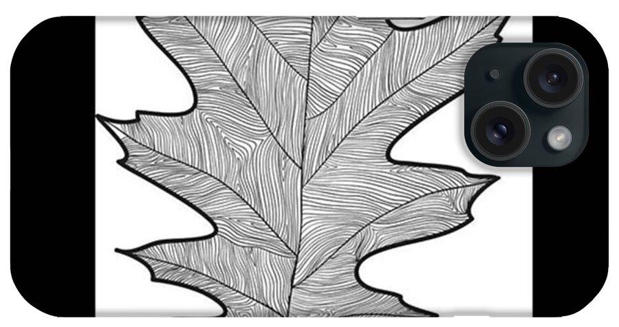 Art iPhone Case featuring the photograph #leaf #leaves #oak #oakleaf #doodling by Olga Strogonova