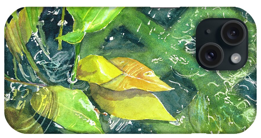Leaves iPhone Case featuring the painting Leaf Pond by Madeleine Arnett
