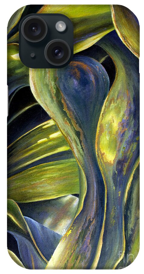 Leaves iPhone Case featuring the painting Leafy Entanglement by Valerie Travers