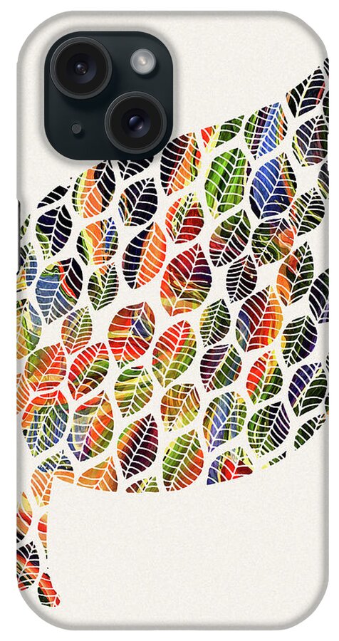 Leaves iPhone Case featuring the digital art Leafy Palette by Deborah Smith