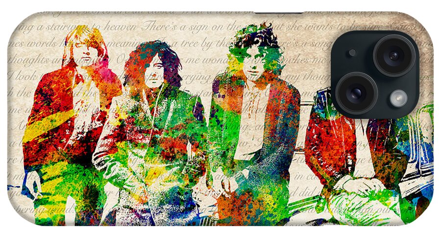 Led Zeppelin Art iPhone Case featuring the digital art Led Zeppelin by Patricia Lintner