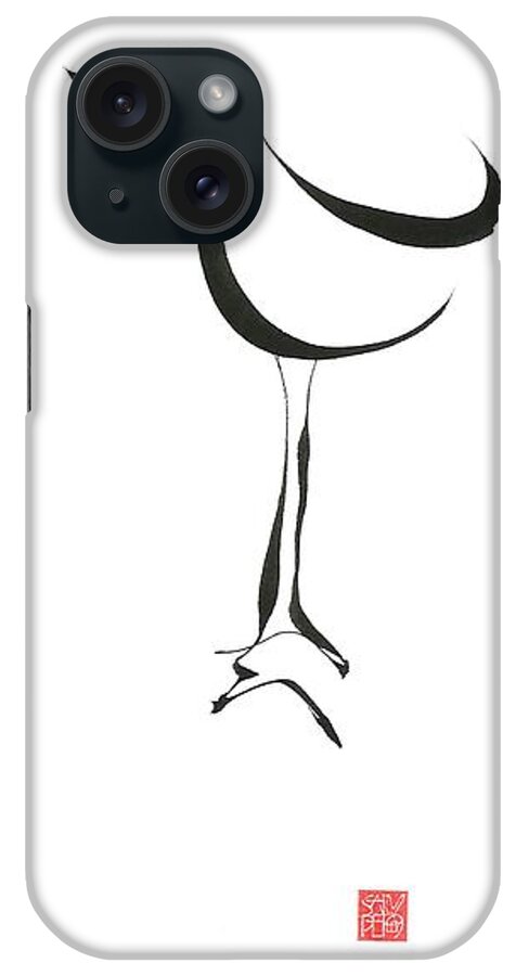 Sumi iPhone Case featuring the drawing Leggy by Sally Penley