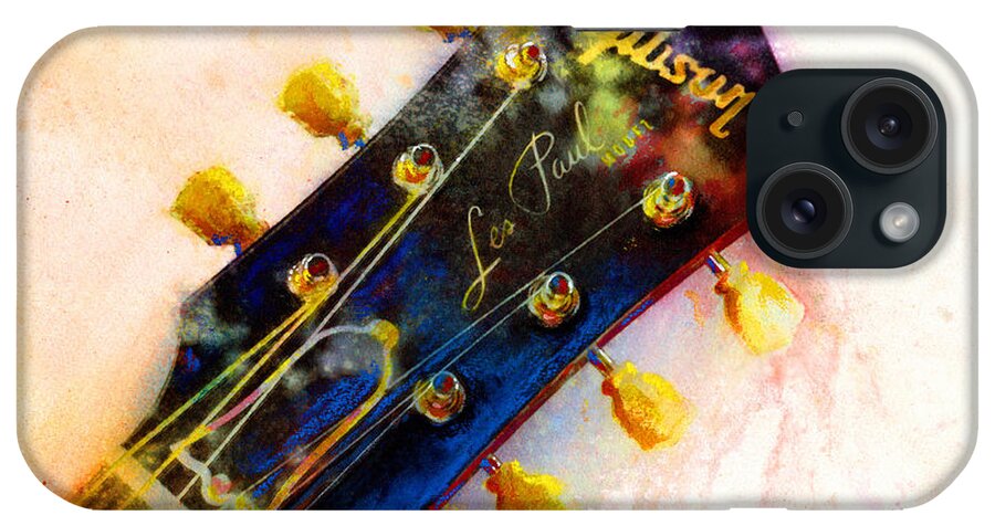 Guitar Art iPhone Case featuring the painting Les is More by Andrew King