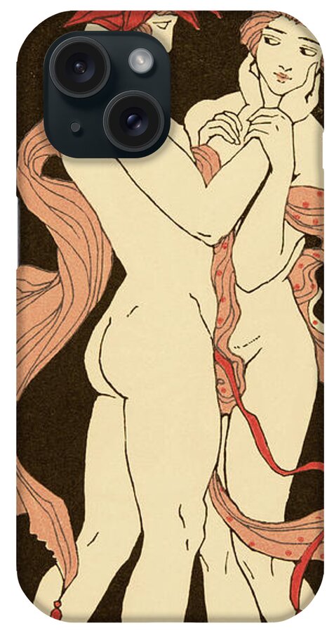 Les Remords iPhone Case featuring the painting Les Remords by Georges Barbier