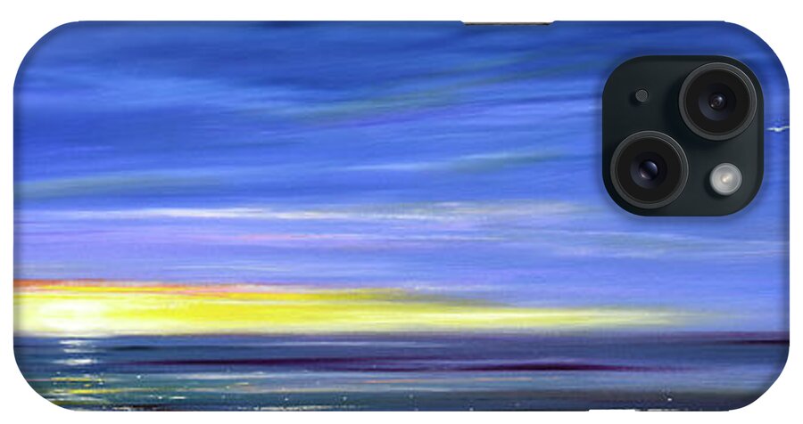 Sunset iPhone Case featuring the painting Less Drama Panoramic Sunset by Gina De Gorna