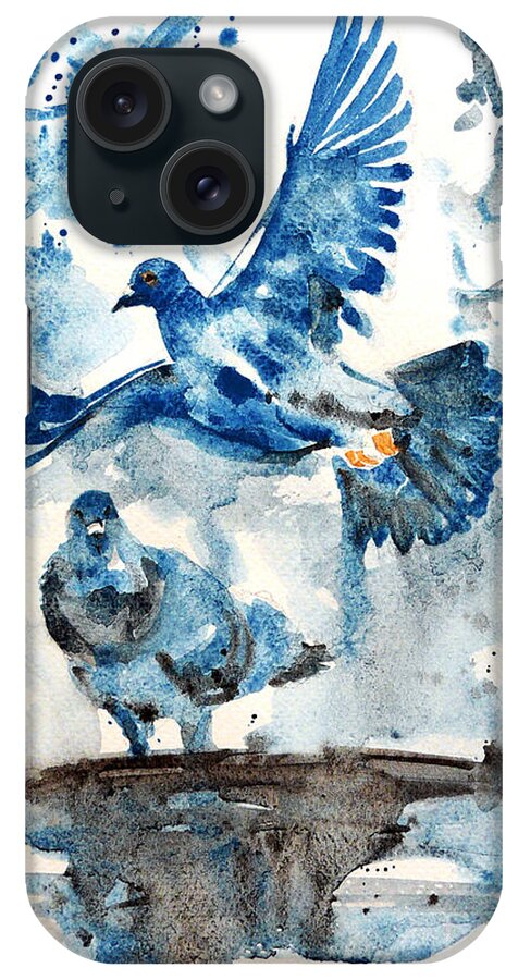 Birds iPhone Case featuring the painting Let me free by Jasna Dragun