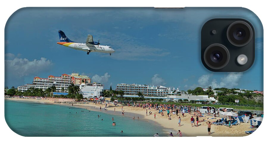 Liat Airlines iPhone Case featuring the photograph LIat landing at SXM by David Gleeson