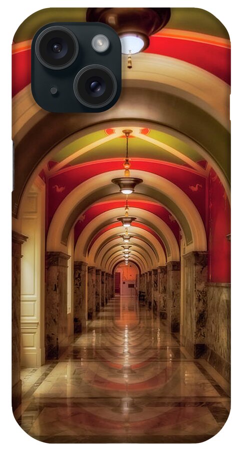 Library Of Congress iPhone Case featuring the photograph Library Of Congress Building Hallway by Susan Candelario