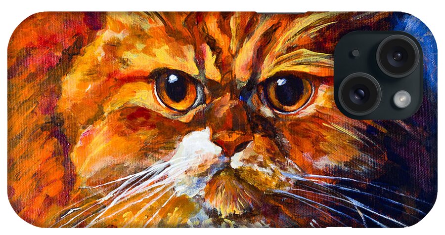 Cat iPhone Case featuring the painting Life isn't easy by Maxim Komissarchik