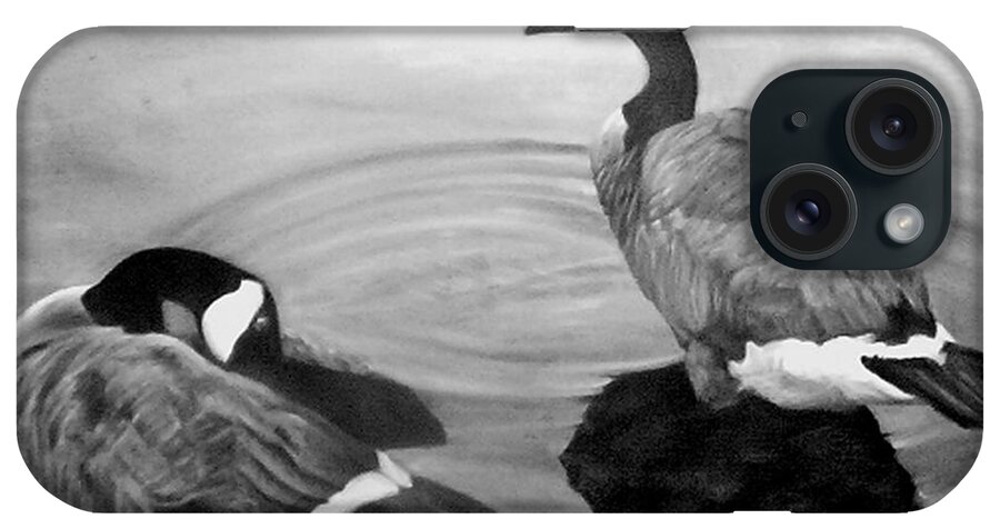 Canadian Geese iPhone Case featuring the painting Life Mates by David Vincenzi